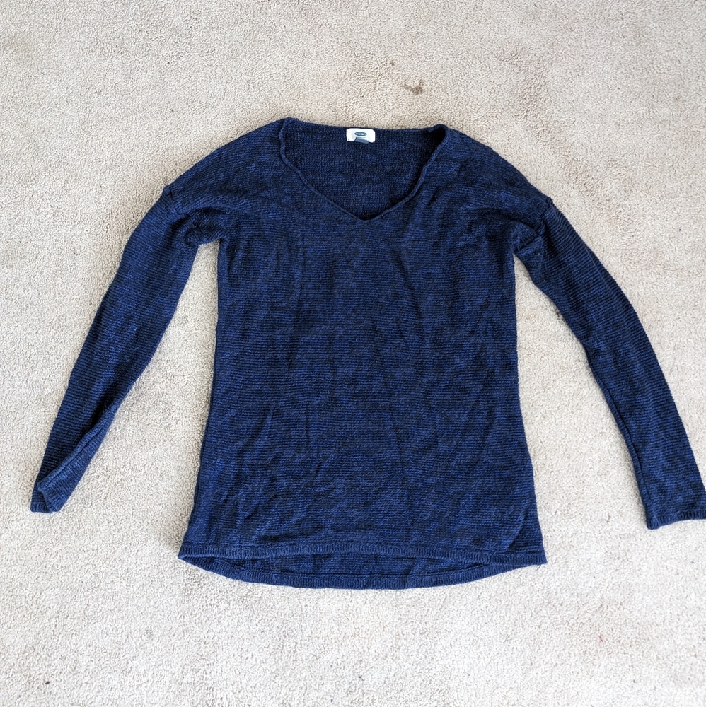 Blue Old Navy Knit V-neck Sweater